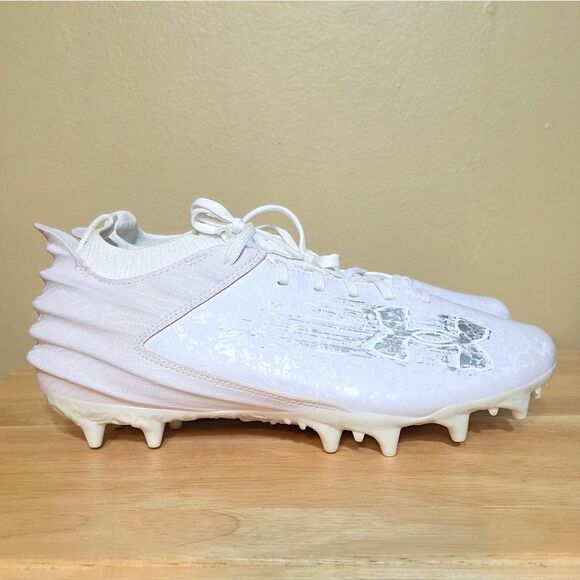 Under Armour Blur Smoke Suede 2.0 MC White Football Cleats 3027978-101 Men's 8 - Picture 1 of 7